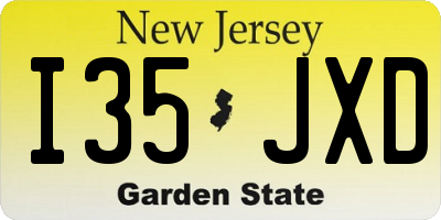 NJ license plate I35JXD