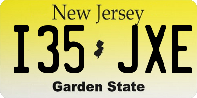 NJ license plate I35JXE