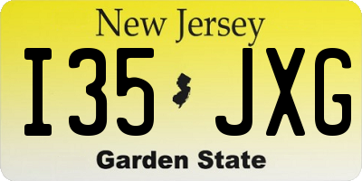 NJ license plate I35JXG
