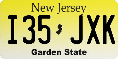 NJ license plate I35JXK