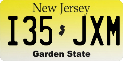 NJ license plate I35JXM