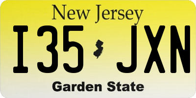NJ license plate I35JXN