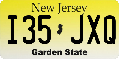 NJ license plate I35JXQ