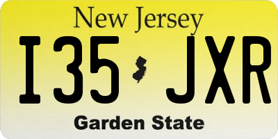 NJ license plate I35JXR