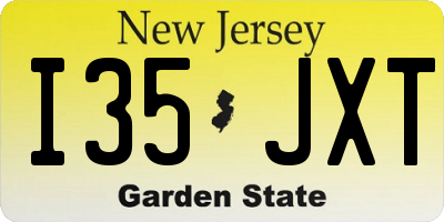 NJ license plate I35JXT