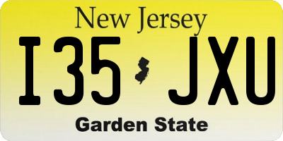 NJ license plate I35JXU