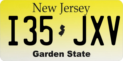 NJ license plate I35JXV