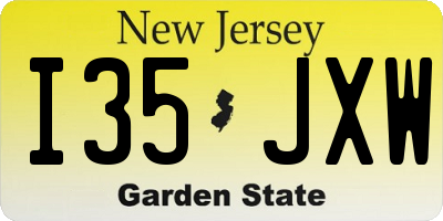 NJ license plate I35JXW