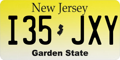 NJ license plate I35JXY