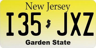 NJ license plate I35JXZ