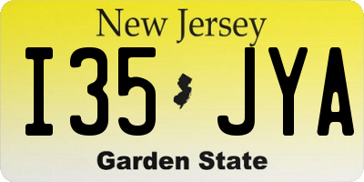 NJ license plate I35JYA