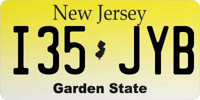 NJ license plate I35JYB