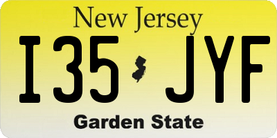 NJ license plate I35JYF