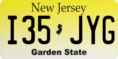 NJ license plate I35JYG