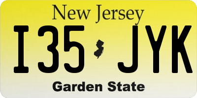 NJ license plate I35JYK