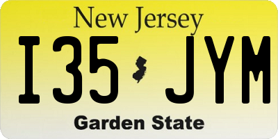 NJ license plate I35JYM