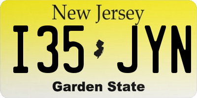 NJ license plate I35JYN