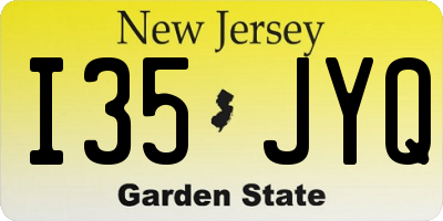 NJ license plate I35JYQ