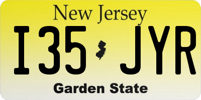 NJ license plate I35JYR
