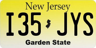 NJ license plate I35JYS