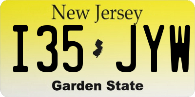 NJ license plate I35JYW