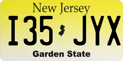 NJ license plate I35JYX