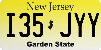 NJ license plate I35JYY
