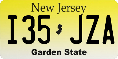 NJ license plate I35JZA