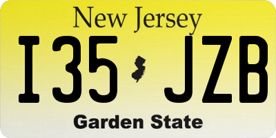 NJ license plate I35JZB