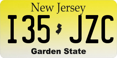 NJ license plate I35JZC