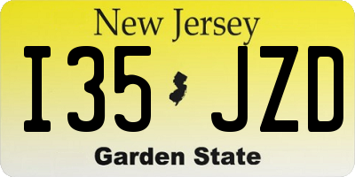 NJ license plate I35JZD