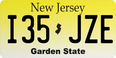 NJ license plate I35JZE