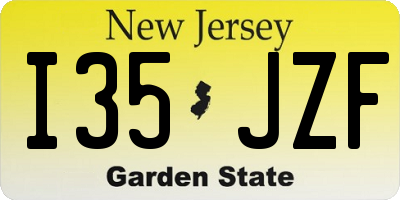 NJ license plate I35JZF