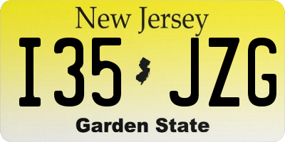 NJ license plate I35JZG