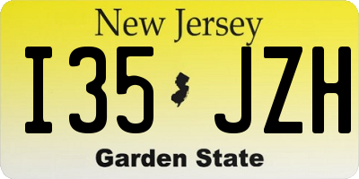 NJ license plate I35JZH