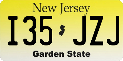 NJ license plate I35JZJ
