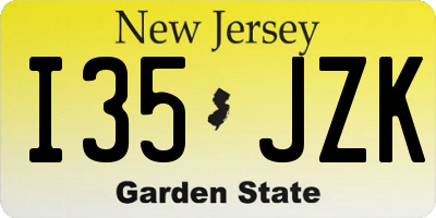 NJ license plate I35JZK