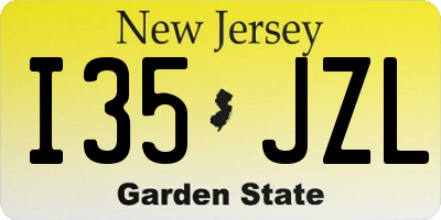 NJ license plate I35JZL
