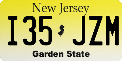 NJ license plate I35JZM