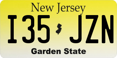 NJ license plate I35JZN