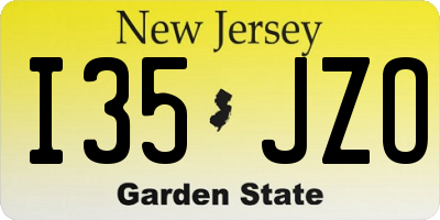 NJ license plate I35JZO
