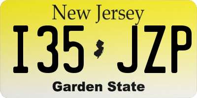 NJ license plate I35JZP