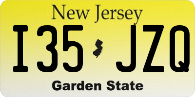 NJ license plate I35JZQ