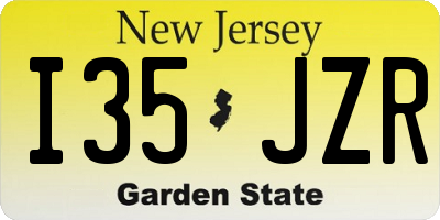 NJ license plate I35JZR