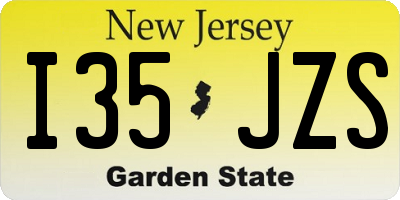 NJ license plate I35JZS