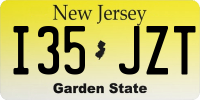 NJ license plate I35JZT