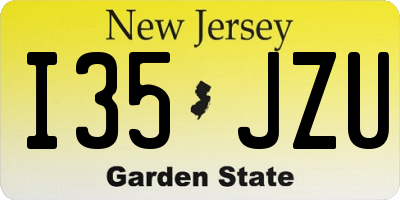 NJ license plate I35JZU