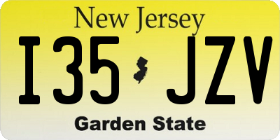 NJ license plate I35JZV