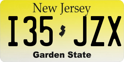 NJ license plate I35JZX