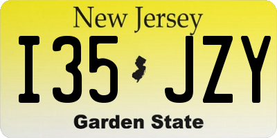 NJ license plate I35JZY